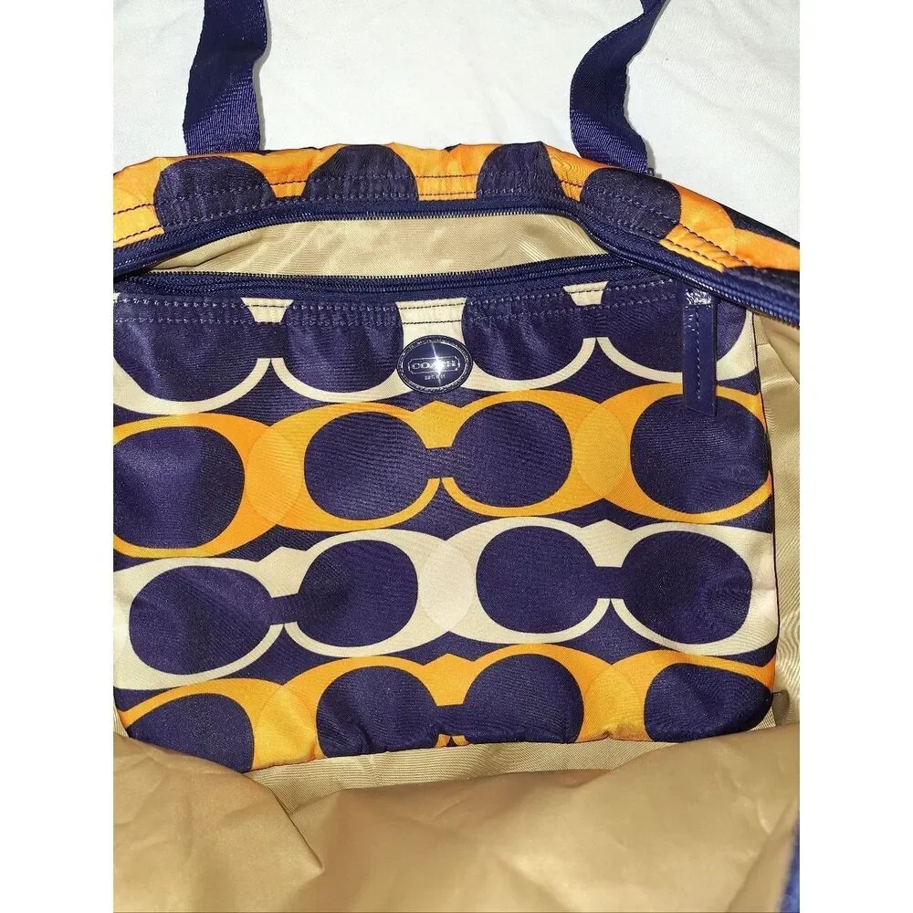 Coach Multicolor Logo Nylon Tote Bag
